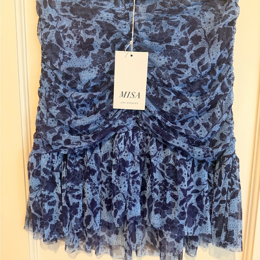 NWT Misa Los Angeles Navy Floral Mini Skirt